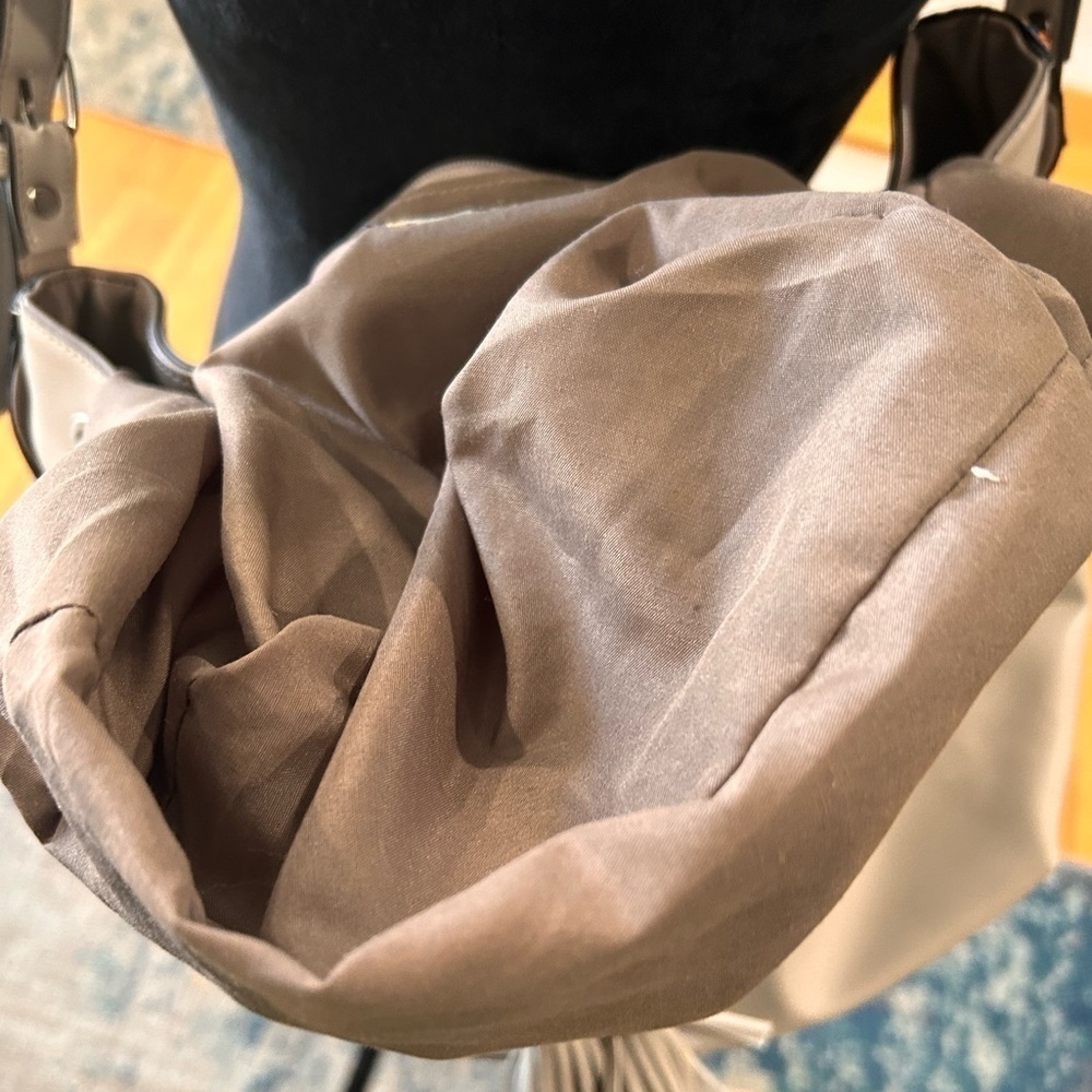 Urban Originals gray Bucket Bag drawstring opening/woven multicolor sides - Picture 9 of 12